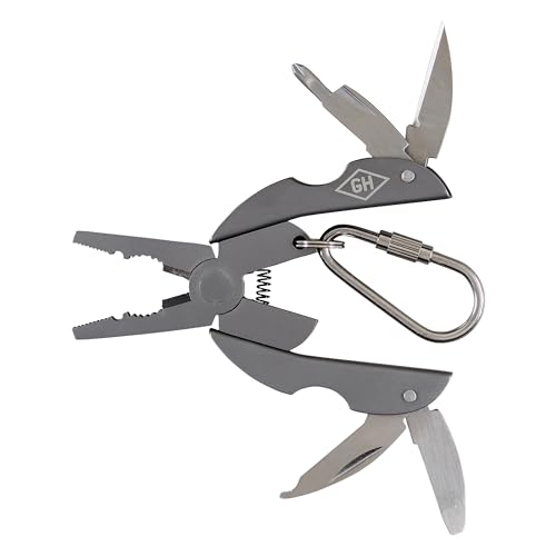 Gentlemen's Hardware 5-in-1 Multi-Tool Titanium Coated Mini Pocket Tool for Camping, with Pliers