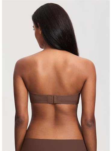 Image of DOBREVA Women's Mesh Strapless Bra Sheer Unlined See Through Underwire Bras Plus Size