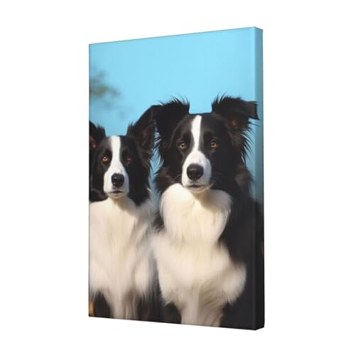 Impression sur toile Border Collie tableau moderne de décoration chambre 45x30