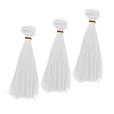 EPIGEIST 3 Stück Teiliges Puppenhaar Weiße Perücken für DIY Puppenhaar Realistische Hitzebeständige Puppenperücken zum Frisieren und Gestalten Puppenzubehör für Lebendige Puppen