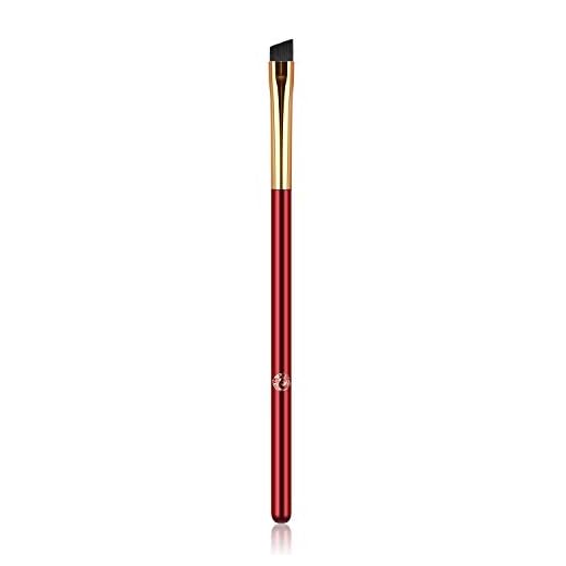 ENERGY Eyebrow Brush Angled Fine Gel Eyeliner Makeup Brush L111 Ultra Thin Slanted Pro Precision Lash Liner Brush Firm Stiff Synthetic Bristles for Liquid Cream Concealer Blending Brow Defining Applicator Red