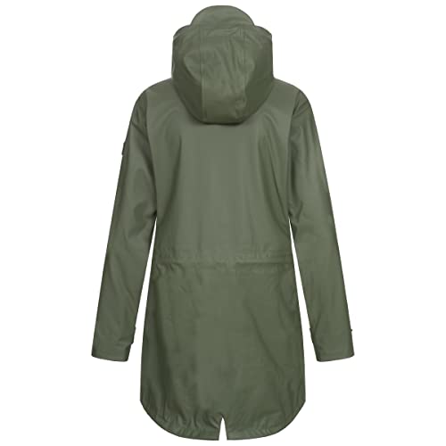 Ankerglut Damen Friesennerz Regenmantel Kapuze Wasserdicht Wetterfest Windbreaker Übergangsjacke #ankerglutliebe Regenjacke, Olive, 44, 191101