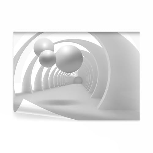 decomonkey Fototapete 3d Effekt Abstrakt 350x256 cm XXL Design Tapete Fototapeten Vlies Tapeten Wandtapete Vliestapete moderne Wandbild Wand Schlafzimmer Wohnzimmer Tunnel Kugeln