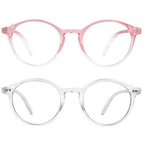 Image of Yogo Vision Blue Light Blocking Glasses Men Women Computer Anti Eyestrain Glasses Round Frame Blue Light Blocker Eyeglasses