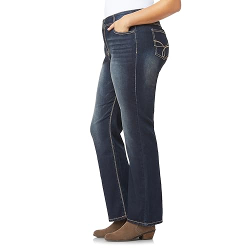 Image of WallFlower Luscious Curvy Bootcut Jeans for Women, Mid-Rise Insta Stretch Denim, Size-Inclusive Juniors Jeans