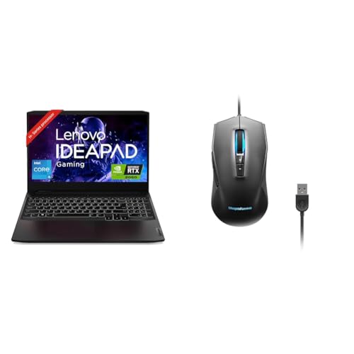 Image of Lenovo IdeaPad Gaming 3 Intel Core i5-11320H 15.6 inch (39.62cm) FHD IPS 144Hz Gaming Laptop (8GB /512GB SSD /Win 11 /NVIDIA RTX 2050 4GB /Alexa /Shadow Black /2.25Kg), 82K101PBIN + M100 Gaming Mouse