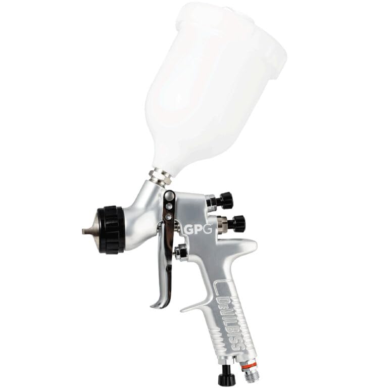 DeVilbiss GPG GP1 - Pistola pulverizadora de gravedad multiusos con taza de gravedad de 560 ml, capaz de rociar una amplia gama de materiales de revestimiento como esmaltes, sintéticos, imprimaciones
