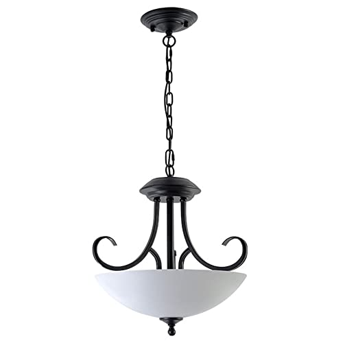 Lustre en verre rétro américain avec chaîne réglable pour cuisine et salon
