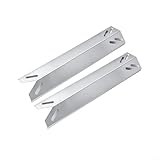HomeVortex 2er-Pack Edelstahl-Grill-Heizplatten, 39,4 x 8 x 3 cm, für Gasgrill, 201 Stahl-Flammenzäher, gleichmäßige Wärmeverteilung, reduziert Aufflackern für saubere