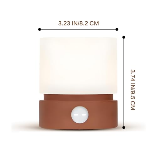 Image of Cylindrical Lamp Cute Night Light USB Charging Nordic Rotating Digital Display, Timer, Rechargeable, Dimmable, Sleep Companion Night Ligh(Red)