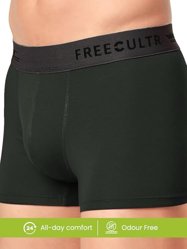 Image of Freecultr Men's Micromodal Airsoft Trunks - Anti-Bacterial, Sweat-Proof, Ultra-Soft, No Itch, No Chafing, Breathable Comfort Men's Underwear Combo Pack of 5