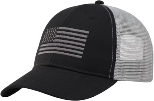Image of TSSGBL USA Flag Trucker Hat - OSFM & XXL Big Head Fit, Adjustable Mesh Snapback American Patriotic Baseball Cap