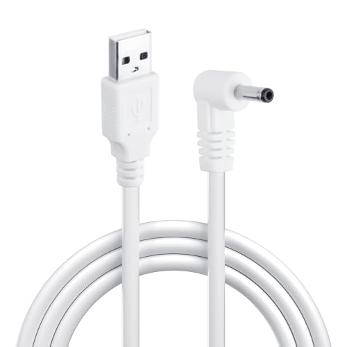 Gments USB to DC 5V Power Cable 3.5x1.35mm Right Angle Charger Cord USB to DC Charger Replacement Wire for Electric Toothbrush, Bitvae, Seago, Noise Machine, Small Fan, Oil Diffuser & More, 1M, White