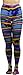ToBeInStyle Women’s Vibrant Multicolored Rainbow Opaque Fashion Tights Pantyhose Hosiery - Blue Tie Dye w/Rainbow Stripes