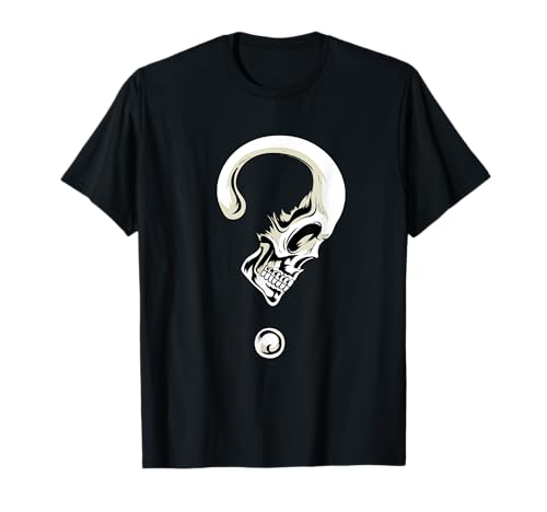Tête de Mort Unique en Forme de Point d'interrogation T-Shirt