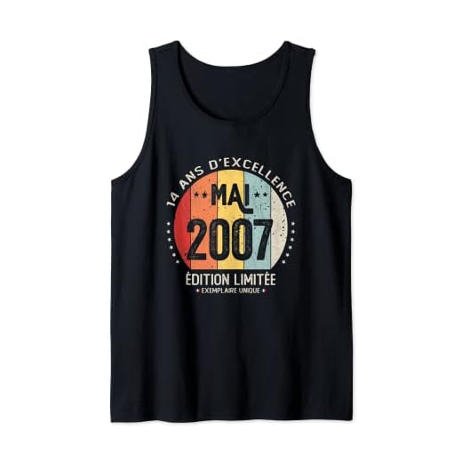 14 años, cumpleaños, niño, niña, regalo de mayo de 2007. Camiseta sin Mangas