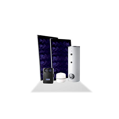 Sistema solar térmico compacto, compuesto por dos placas solares y acumulador de 200 litros para tejado inclinado, serie...