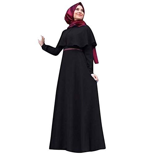 Women's Long Sleeve Maxi Dress Muslim Women Abaya Robe A Line Plain Simple Modern Islamic Arabic Style Casual Dress (45-Black, XL) Women's Long Sleeve Maxi Dress Muslim Women Abaya Robe A Line Plain Simple Modern Islamic Arabic Style Casual Dress (45-Black, XL)