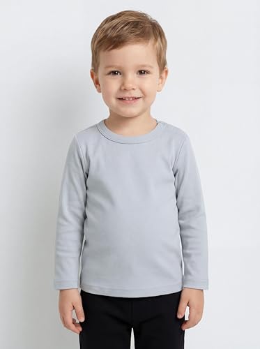 TupTam Baby Jungen Langarmshirt 5er Set, Farbe: Grau_Braun_Weiß_Beige, Größe: 86