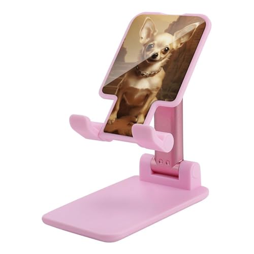 Support téléphone réglable et pliable au design unique de Chihuahua sur la colline