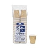 サンナップ 紙コップ 未晒し 内面白 205ml 100個入 使い捨て 耐熱 C20100MW