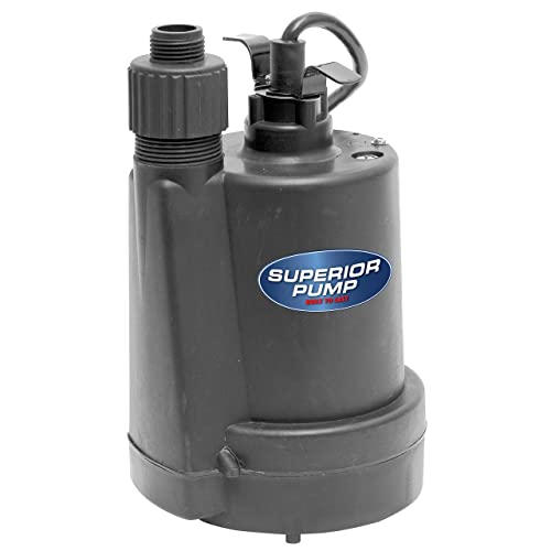 Superior Pump 91250 1/4 HP Thermoplastic Submersible Utility Pump with 10-Foot Cord #1