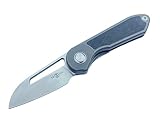 Twosun TS319-M390-CF Folding Knife M390 BladeTitanium/Carbon Fiber Handle Outdoor Camping Knife, Golden