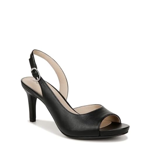LifeStride Womens Teller 2 Dress Slingback Peep Toe Pumps Black 7.5 W