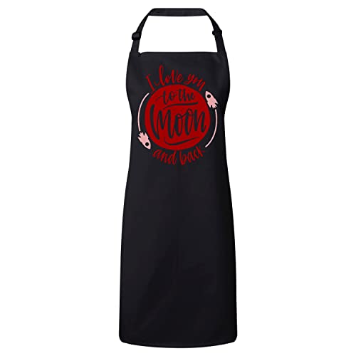 Tablier cuisine premium noir illustration lune finitions soignées