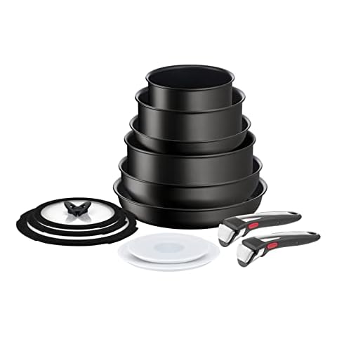 Tefal L3959443 Ingenio Unlimited On Töpfe- und Pfannen-Set, stapelbar, abnehmbarer Griff, platzsparend, antihaftbeschichtet Cover