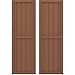 Ekena Millwork ARW101BF518X82BTH Americraft Five Exterior Real Wood Two Equal Panel Framed Board-n-Batten Shutters (Per Pair), 17 1/2"W x 82"H, Burnt Toffee