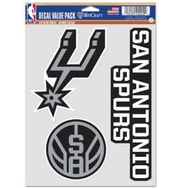 Wincraft NBA San Antonio Spurs Lot de 3 autocollants multi-usage fan Couleurs de l'équipe