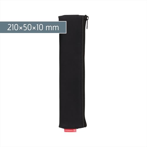 Brunnen 104903590 Schlamper-Etui Colour Code mit Gummiband, 21 x 5 x 1 cm, in Veloursleder-Optik, schwarz/onyx