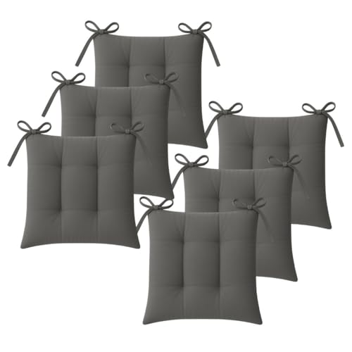 La mejor selección de Cojines Walmart para comprar online. 47 TESSO HOME Set de 6 Cojines Acolchados para Silla de Comedor con Lazos Relleno Ideal Almohadillas para los Asientos Medidas 42 x 42 x 7 cm (6, Gris)