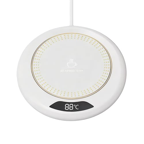 Smart Coffee Mug Warmer with LCD Display, 3 Temperature Settings, 24-Hour Heating,White