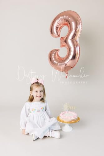 Image of 3 Balloon Numbers Birthday Decorations, 40In Rose Gold Balloons for Party | Eye-catching Appearance, Perfect Decorative Centerpieces, Convenient Self-sealing Structure, Widely for Various Occasions