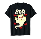 gatto fantasma boo carino gattino gatto amante halloween donne uomini maglietta