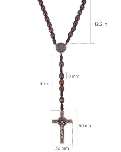 Rosary Beads Necklace Handmade Wooden Rosarios Catolicos Metal Cross For Catholic Or Christian Gift Men&Women Necklaces2