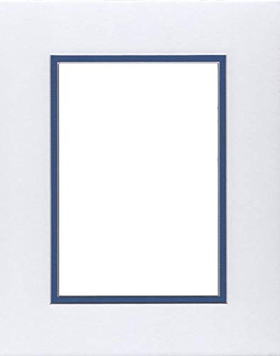 16x20 Double Acid Free White Core Picture Mats Cut for 11x14 Pictures in White and Royal Blue