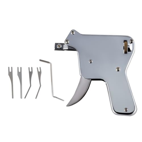 TIOMIOSEA Dietrich-Pistole Set mit 5-Schlagscheiben – Edelstahl-Schlossöffner für Schlüsseldienst & Anfänger, Chromoberfläche, 10,5cm Kompakt TIOMIOSEA Dietrich-Pistole Set mit 5-Schlagscheiben – Edelstahl-Schlossöffner für Schlüsseldienst & Anfänger, Chromoberfläche, 10,5cm Kompakt