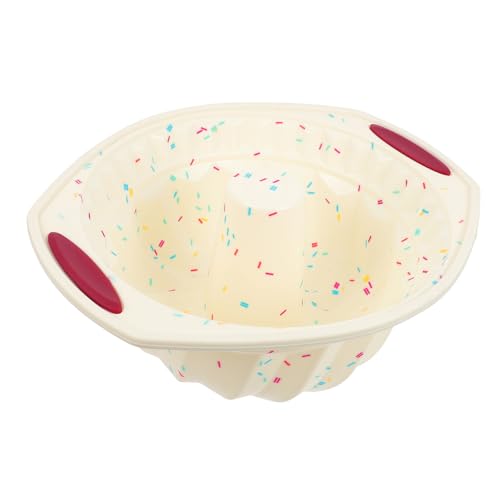 Hemobllo Stampo Savarin in Silicone Per Torta Fondo Rimovibile 12 Pollici, Resistente e Facile Da Pulire, Per Cottura Dolci Casalinga e Feste, Colori Assortiti