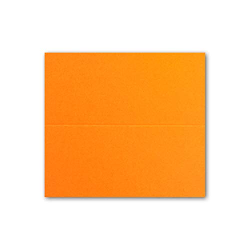 Neuser FarbenFroh place cards, size: 100 x 90 mm (folded 100 x 45 mm), 250 g/m², very sturdy and heavy quality 50 Pieces 11 - Orange - Image 3