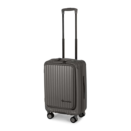 Image of SWISS MILITARY Polycarbonate Summit 360 Rotatable 8 Wheels 60cm Hard Trolley Luggage, Anti Theft Zip, TSA Lock, 15.6 inch Laptop Compartment, Expandable Storage Suitcase & Dust Cover Free Small Grey 62L