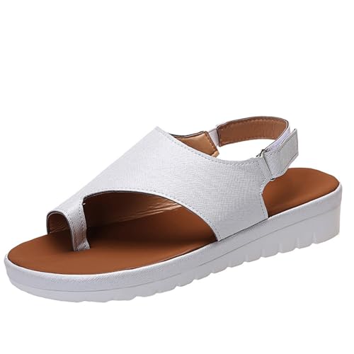 Sandalias De Cuña para Mujer, Chanclas Ortopédicas con Amortiguación para Caminar, Zapatillas De Playa con Tira Trasera Y Punta Abierta.(Silver,40 EU)