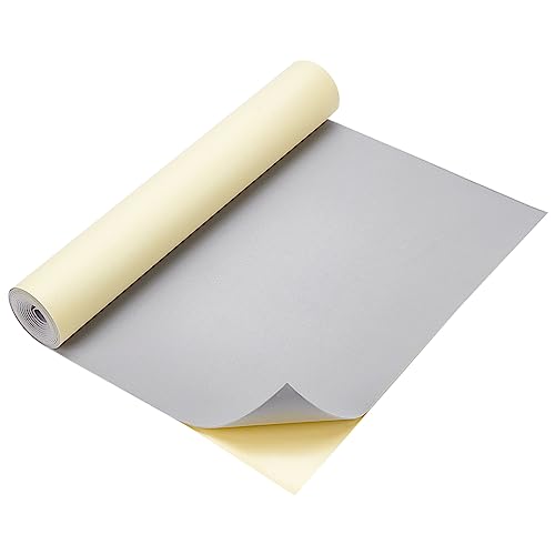 BENECREAT 1mm Thick Self-Adhesive EVA Foam Roll, 78.7x11.8 Inch Foam Padding Sheet for Furniture Protecting, Gap Filling, Costumes, Gaskets, Wall Protector, Light Grey