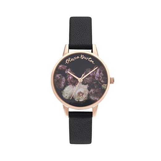 Olivia Burton dam analog kvartsklocka med läderarmband OB16WG68