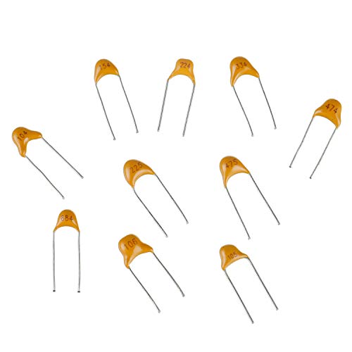 HUAREW 10 Values 300 Pcs Ceramic Capacitor 0.1 0.15 0.22 0.33 0.47 0.68 1 2.2 4.7 10 uF/100-10000 nF Assortment Kit - Image 3