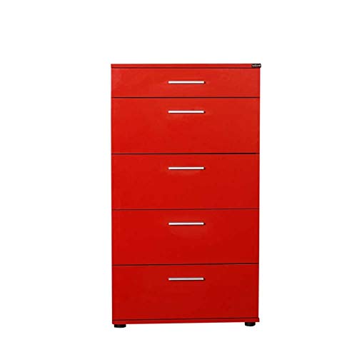 Adore Mobilya Furniture Trendline Chest of Drawer with 5 Drawers, 60 cm x 108 cm x 44 cm Size, Red