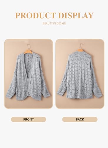 Image of Eytino Womens Plus Size Crochet Cardigan Sweater Long Sleeve Hollow Out Open Front Cardigans Outwear(1X-5X)