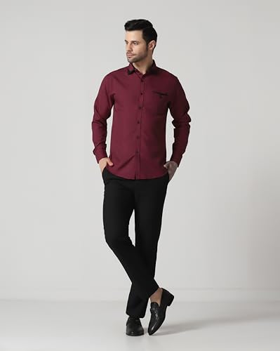 Image of TAGDO Men's Full Sleeve Shirt | Pocket Design and Spread Collar Shirt for Man (2054)